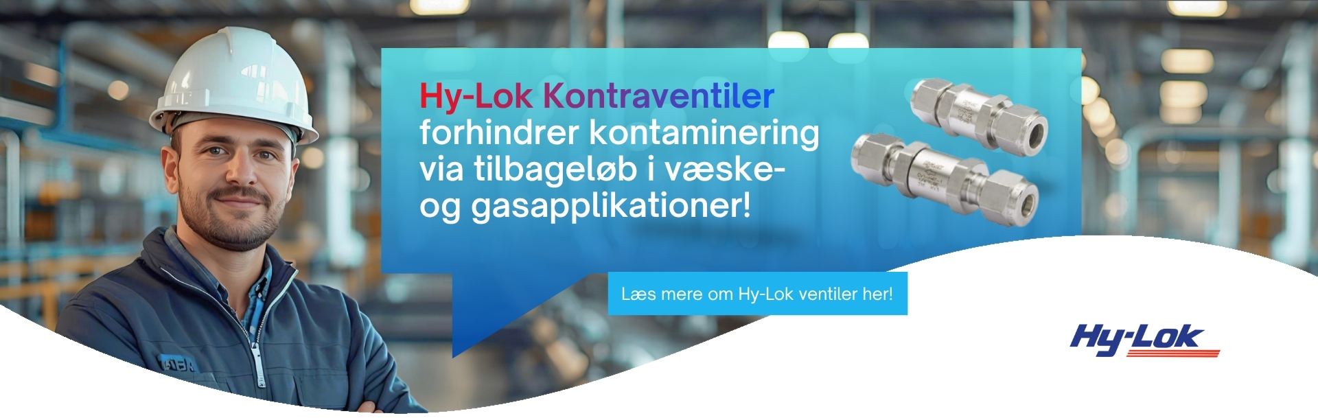 Hy-Lok kontraventiler forhindrer kontaminering via tilbageløb i væske- og gasapplikationer. Læs mere om Hy-Lok ventiler her!